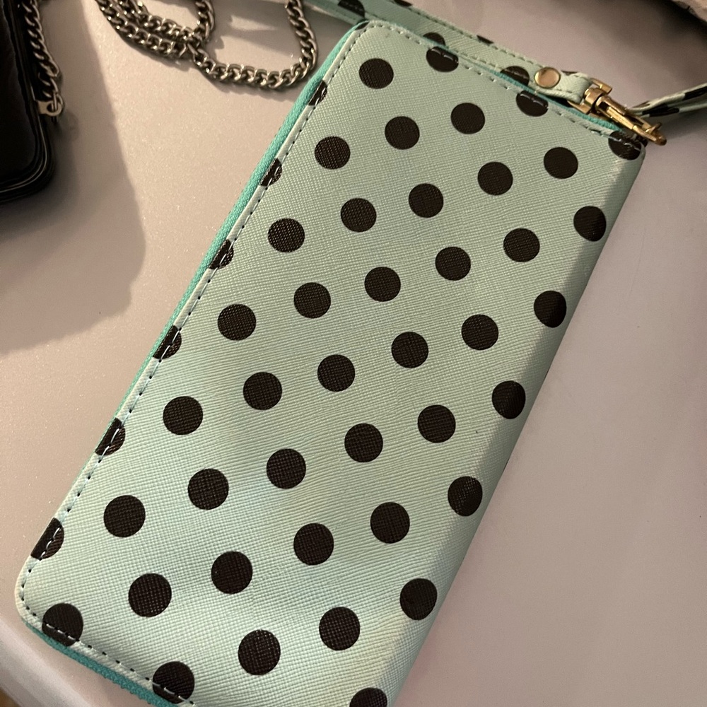 Polka Dot Women's Bag - Mint and Black